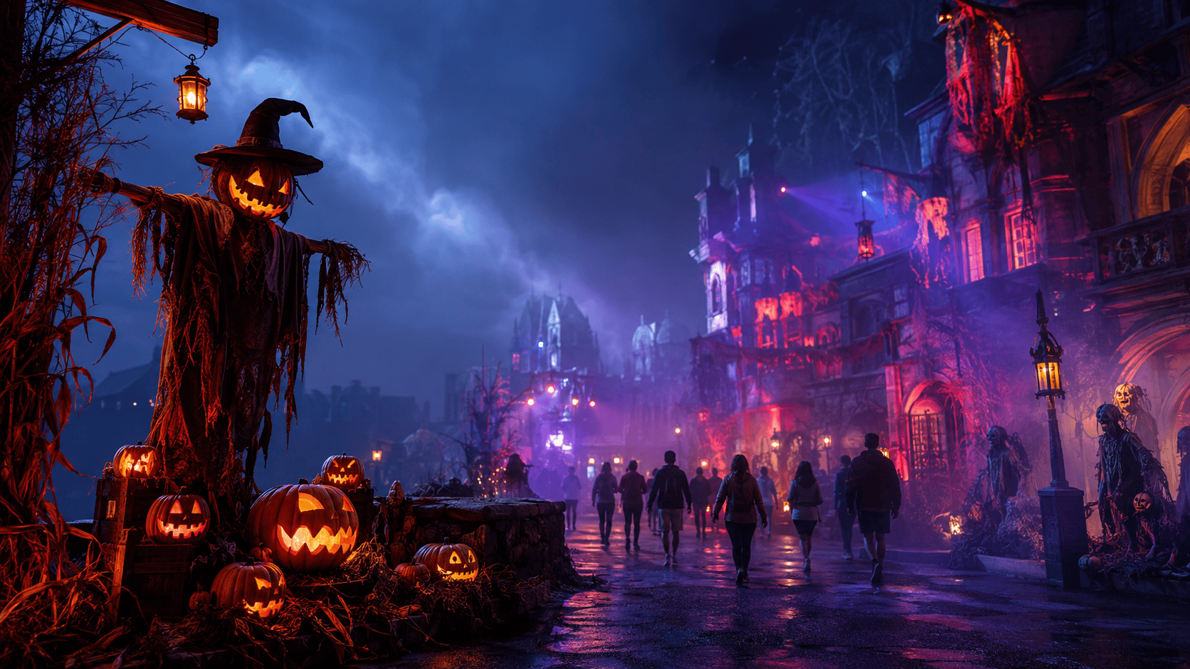 Halloween Horror Nights 2026 no Universal Studios Florida — casas de terror, scare zones e experiência de Halloween em Orlando